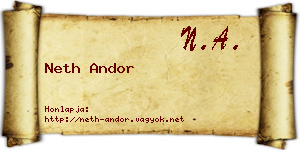 Neth Andor névjegykártya